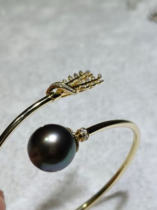 Pulsera Plata 925 Perla Tahitiana