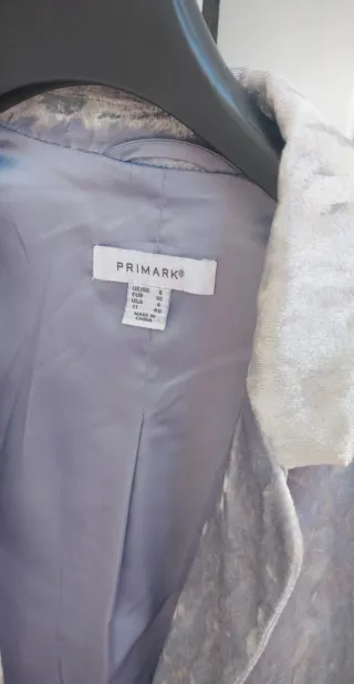 Casaco de Veludo Primark Cinza Tamanho S