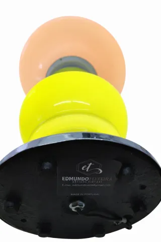 Candeeiro vintage opalino verde e rosa