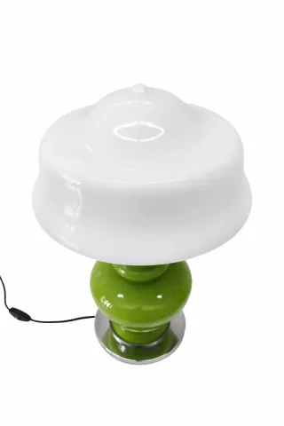 Candeeiro vintage opalino verde e rosa