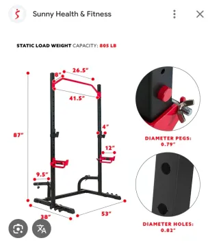 Rack de pesas Sunny SF-XF9931 + Barra y Discos