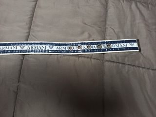 Cinturón Armani Blanco y Plateado