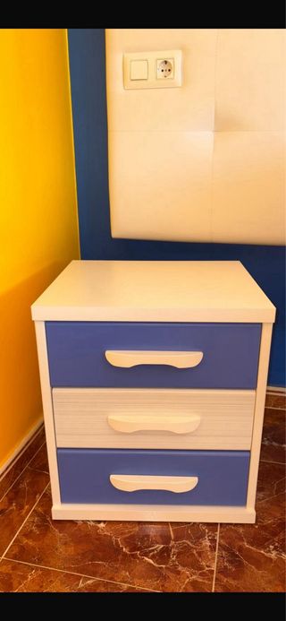 Mesa estudio y mesita 3 cajones