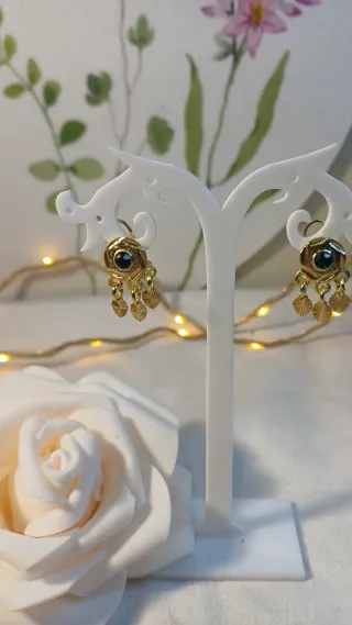 Pendientes Vintage Oro 18k con Esmeralda