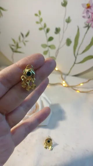 Pendientes Vintage Oro 18k con Esmeralda