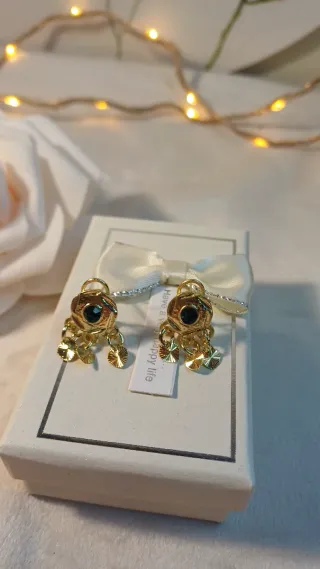 Pendientes Vintage Oro 18k con Esmeralda