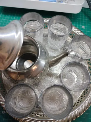 Set Tetera Marroquí + Bandeja + 6 Vasos