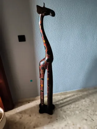 Adorno Jirafa Madera Multicolor