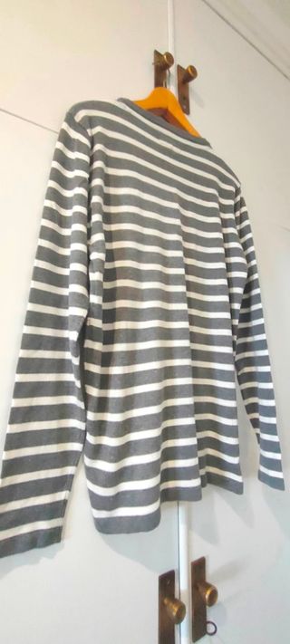 Jersey Solid rayas gris y blanco