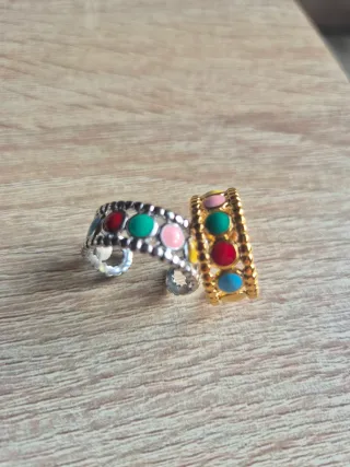 Lote 2 Anillos Acero Ajustables Colores