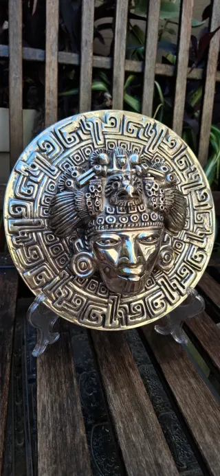 Plato Decorativo Plata Azteca