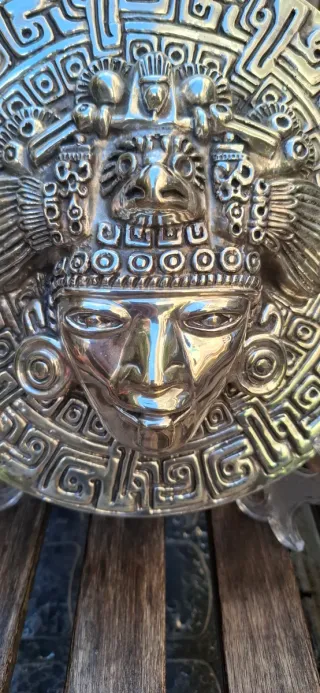 Plato Decorativo Plata Azteca