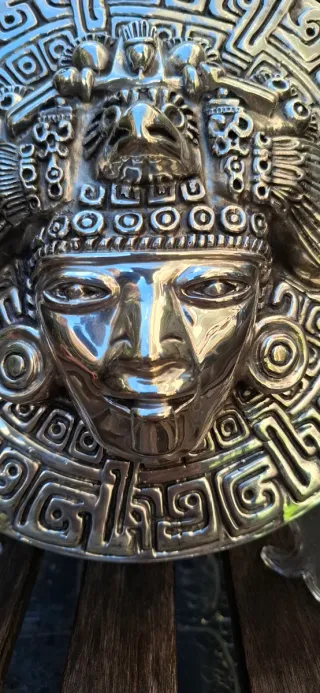 Plato Decorativo Plata Azteca