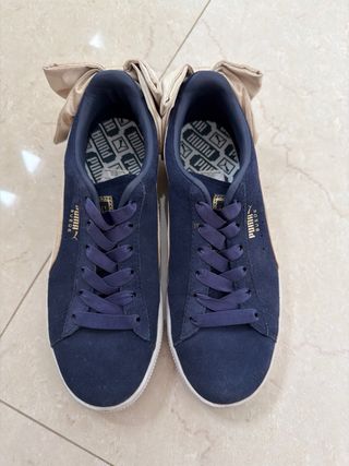 Deportivas Puma Suede T37 lazo beige/azul