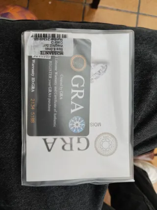 Anillo Moissanita 2ct D+ Certificado Plata