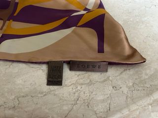 Bufanda Loewe Beige Multicolor terciopelo y seda