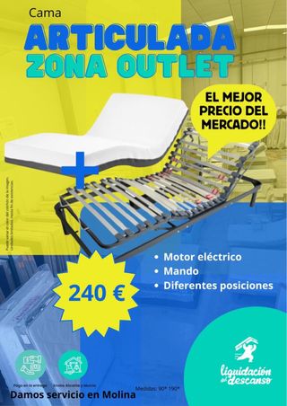 Cama articulada + colchón 240€