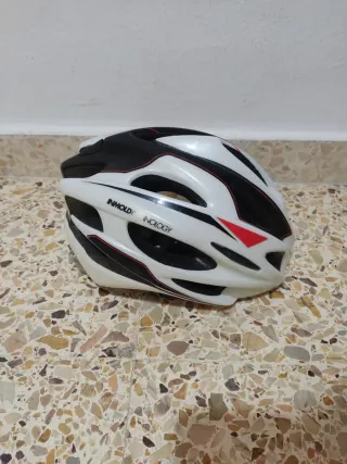 Casco Bici B'Twin Blanco/Negro/Rojo