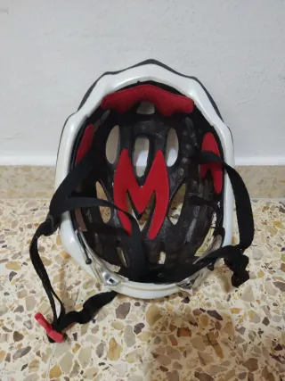 Casco Bici B'Twin Blanco/Negro/Rojo