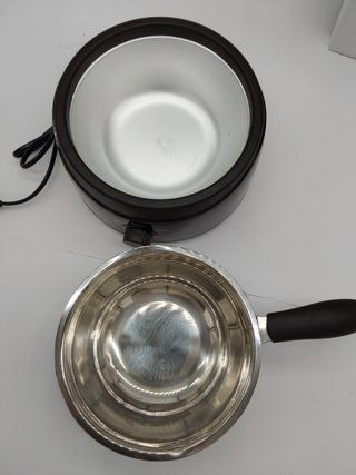 LACOR 69317 Baño María, Chocolatera, para Fundir Chocolate, Recipiente eléctrico con cazo Desmontable de Acero Inoxidable, Negro