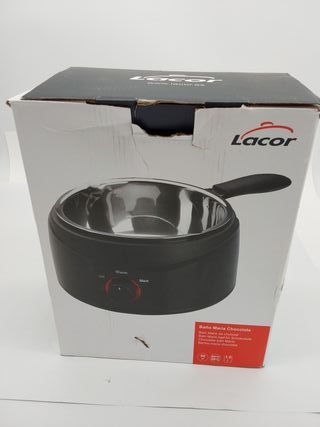 LACOR 69317 Baño María, Chocolatera, para Fundir Chocolate, Recipiente eléctrico con cazo Desmontable de Acero Inoxidable, Negro