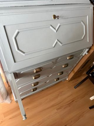 Armario Secreter Vintage Azul Grisáceo