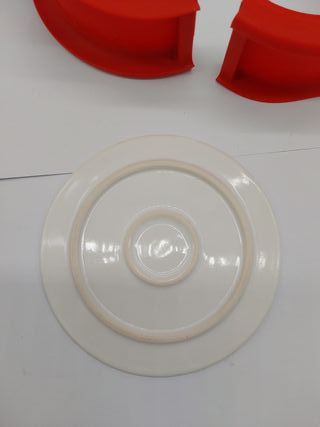 Lékué Molde Springform, redondo desmontable Duo, Silicona + cerámica Rojo, 15 cm