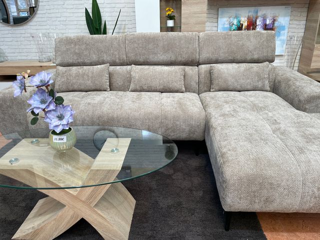 Sofá con chaise longue de diseño moderno