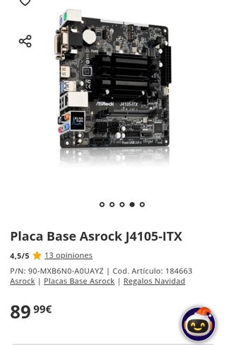 ASRock J4105-ITX Placa Base Mini-ITX Intel Celeron UHD 4K