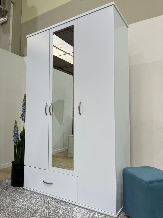 Armario de Dormitorio 3 Puertas con Espejo