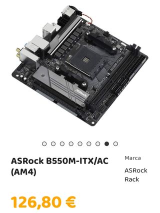 ASRock B550M-ITX/AC Placa Base AM4 Mini-ITX B550