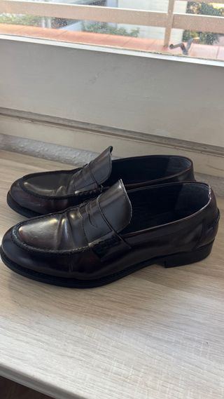 Mocasines Burdeos Piel Hombre