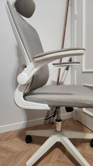 Silla de oficina ergonómica blanco, gris