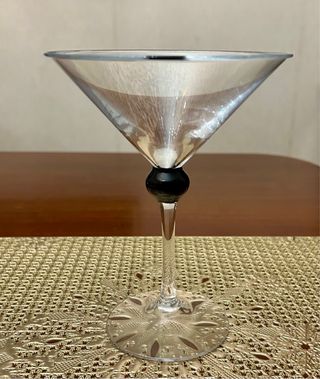 Set 5 Bicchieri Vintage Cocktail Neri Trasparenti