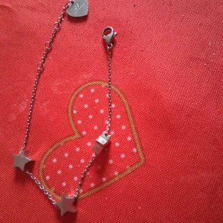 Bracciale Luca Barra Acciaio Cuore Stelle Argento