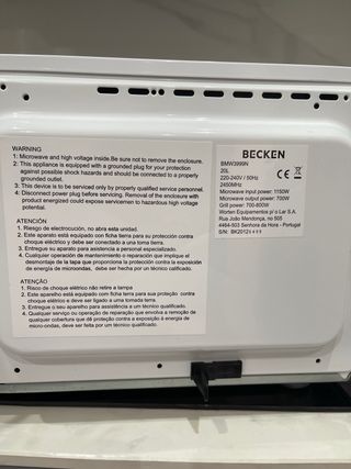 Microondas Becken con grill