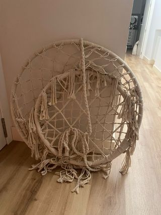 Silla colgante algodón cuerda natural