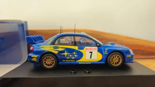 Scalextric Autoart slot. Subaru Impreza rally