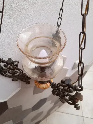 Lampadario e applique vintage bronzo