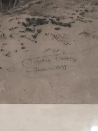 2 Cuadros Dibujos Carboncillo Antiguos