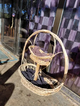 Cama para gatos de mimbre