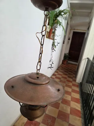 Lampada a sospensione in rame e cristallo, solo Maiorca.
