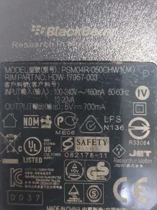 Cargador Blackberry Original Negro