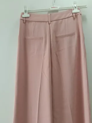 Calças perna larga rosa