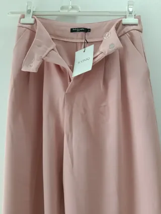 Calças perna larga rosa