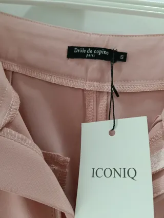 Calças perna larga rosa