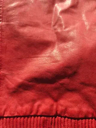 Chaqueta de cuero rojo 100% piel caprino