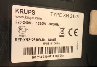 Cafetera  krups Nespresso xn 2125