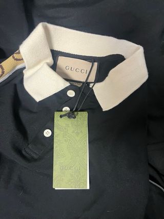 Polo Gucci Negro y Beige