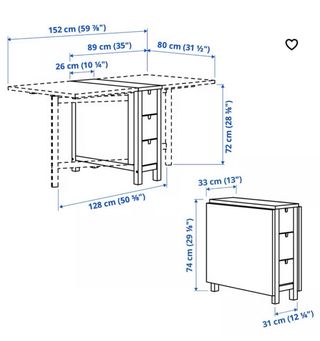 Mesa blanca plegable Ikea